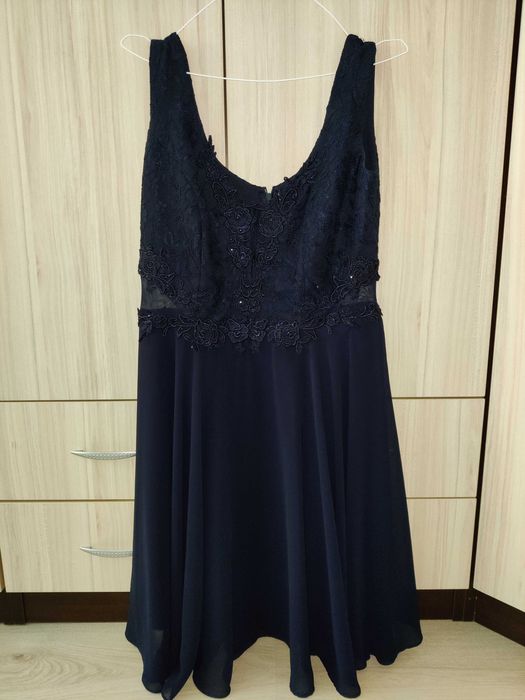 Официална тъмно синя рокля Л -ХЛ размер