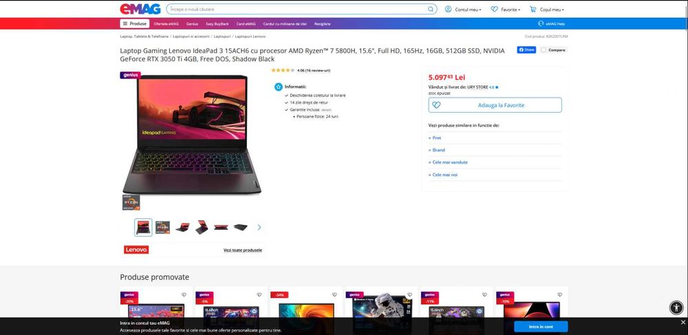 Lenovo Ideapad 3 15ach6 Ryzen 7 5800H RTX 3050ti