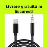 Cablu auxiliar cu mufa jack si iphone lightning pentru auto sau casti