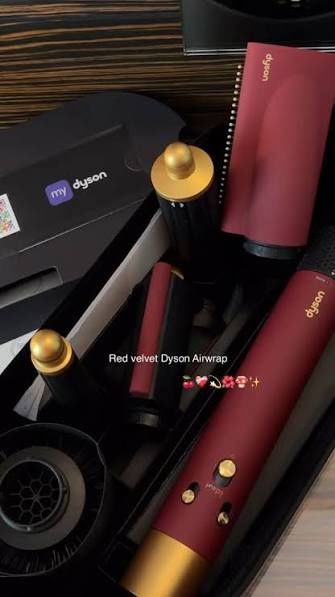 МуDyson Airwrap id Red Velvet в цвете красный бархат и золото