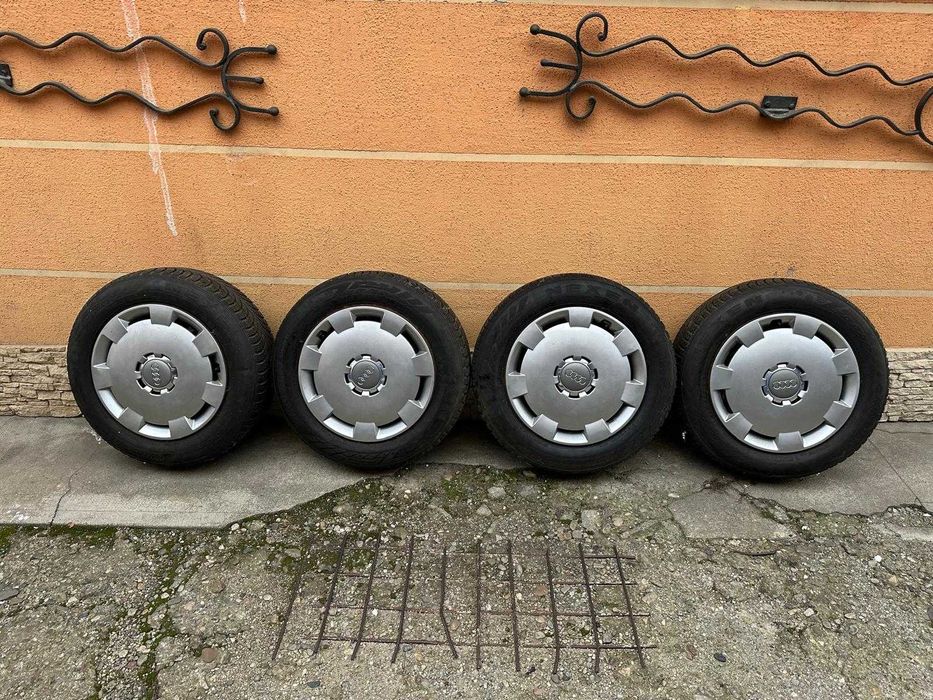 set jante tabla R16 cu capace + anvelope iarna Nexen 205/60R16 92H