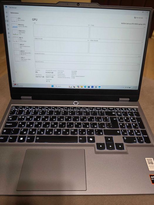 Лаптоп Lenovo LOQ 15AHP9, AMD Ryzen 7 8845HS, NVIDIA RTX 4050 6GB