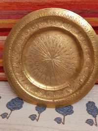 Tava decorativă, din cupru,originară Maroc,diametrul 25 cm