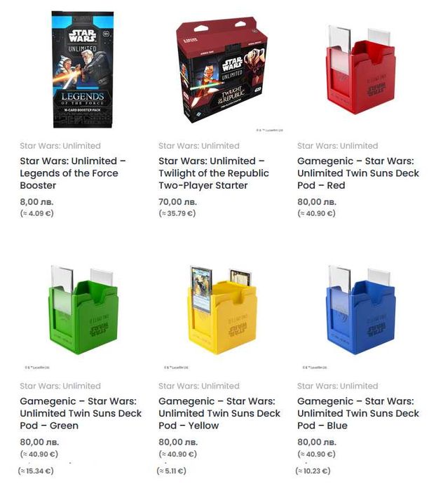 Flesh and Blood, Magic: The Gathering, Pokemon, Star Wars: Unlimited