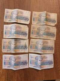 8 броя банкноти по 20лева от 1991г.