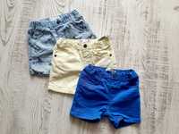 Lot pantaloni scurti blug elastic, ZARA, HM, marimea 74