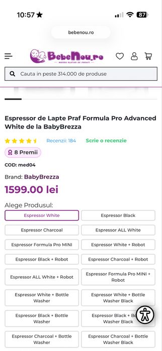 Expresor lapte Babybrezza