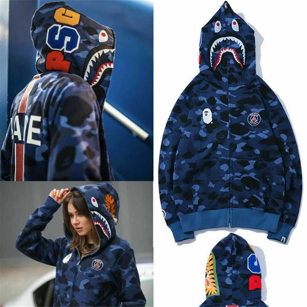 Суичър Bape A bathing ape блуза с качулка M L XL 2XL Blue Purple Camo