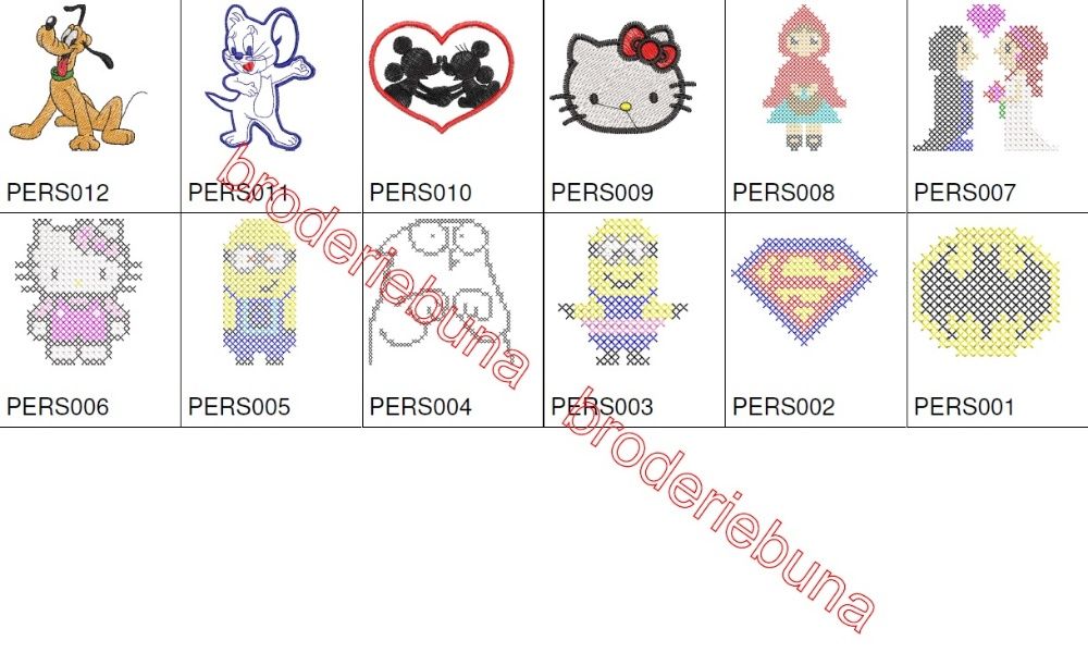 programe de broderie pentru COPII vol.1/ personaje celebre