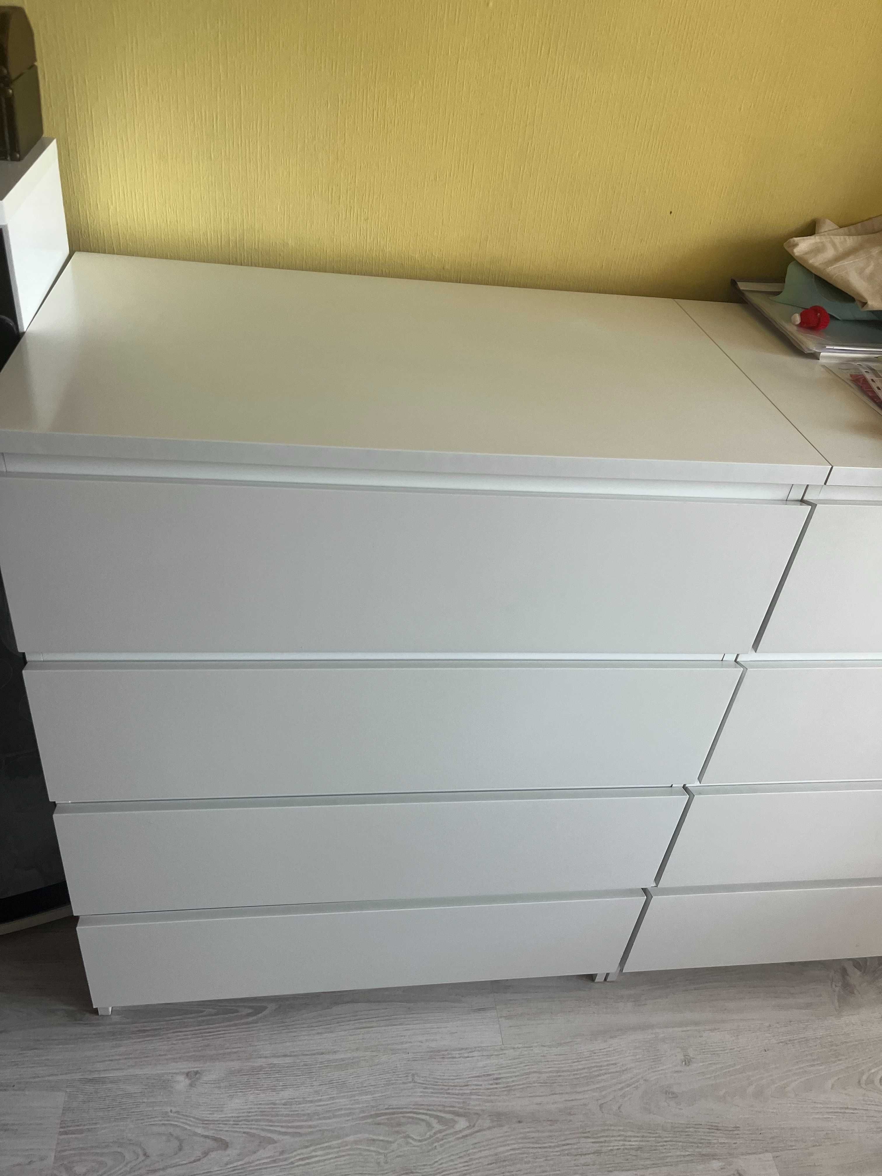 Скрин MALM IKEA - 4 чекмеджета - бял