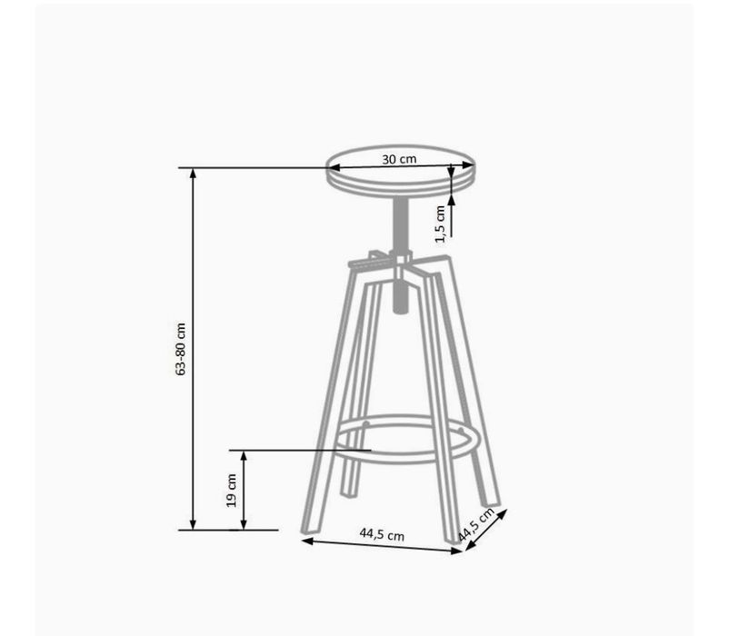 Scaun bar cu inaltime reglabila - 2 buc