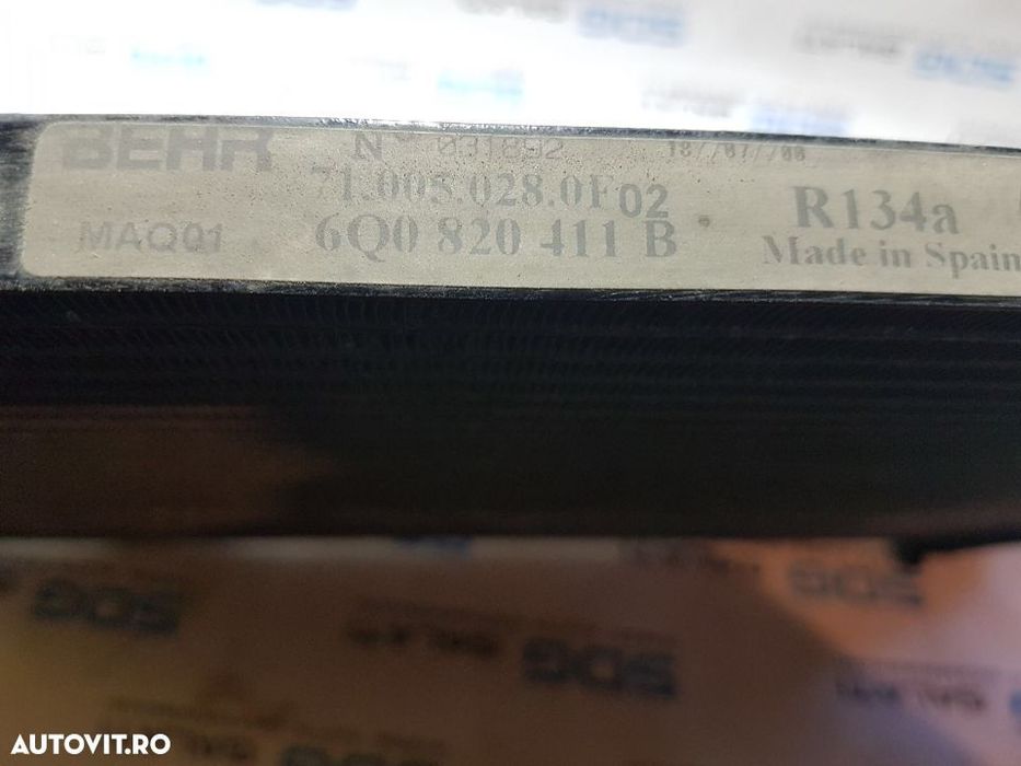 Radiator AC / Clima Seat Ibiza 1.6 16V  2002 - 2009 COD : 6Q0 820 411 B / 6Q0820411B