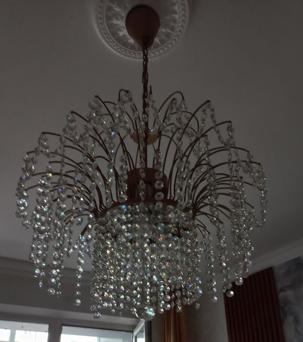 Люстра хрустальная Preciosa Чехословакия "Фонтан"