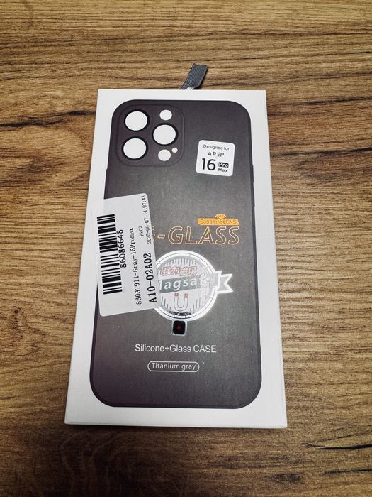 Husă nouă din silicon și sticlă pentru Iphone 16 Pro Max Titanium Grey