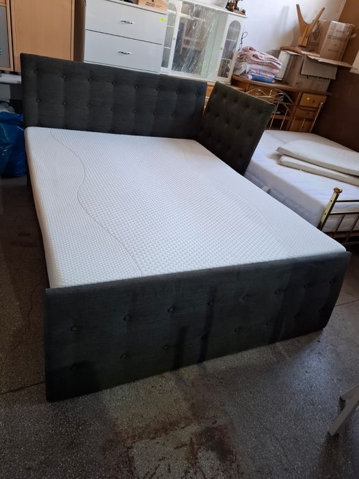 Pat lemn cu tapițerie noa dimensiuni 160/200