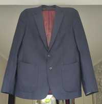 Костюмный пиджак темно синий размер 52 производство  Англия  шерсть ..