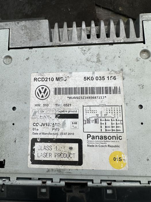 Оригинално CD радио плеър VW Golf 6 Passat T2 tiguan 5k0035156 Mp3
