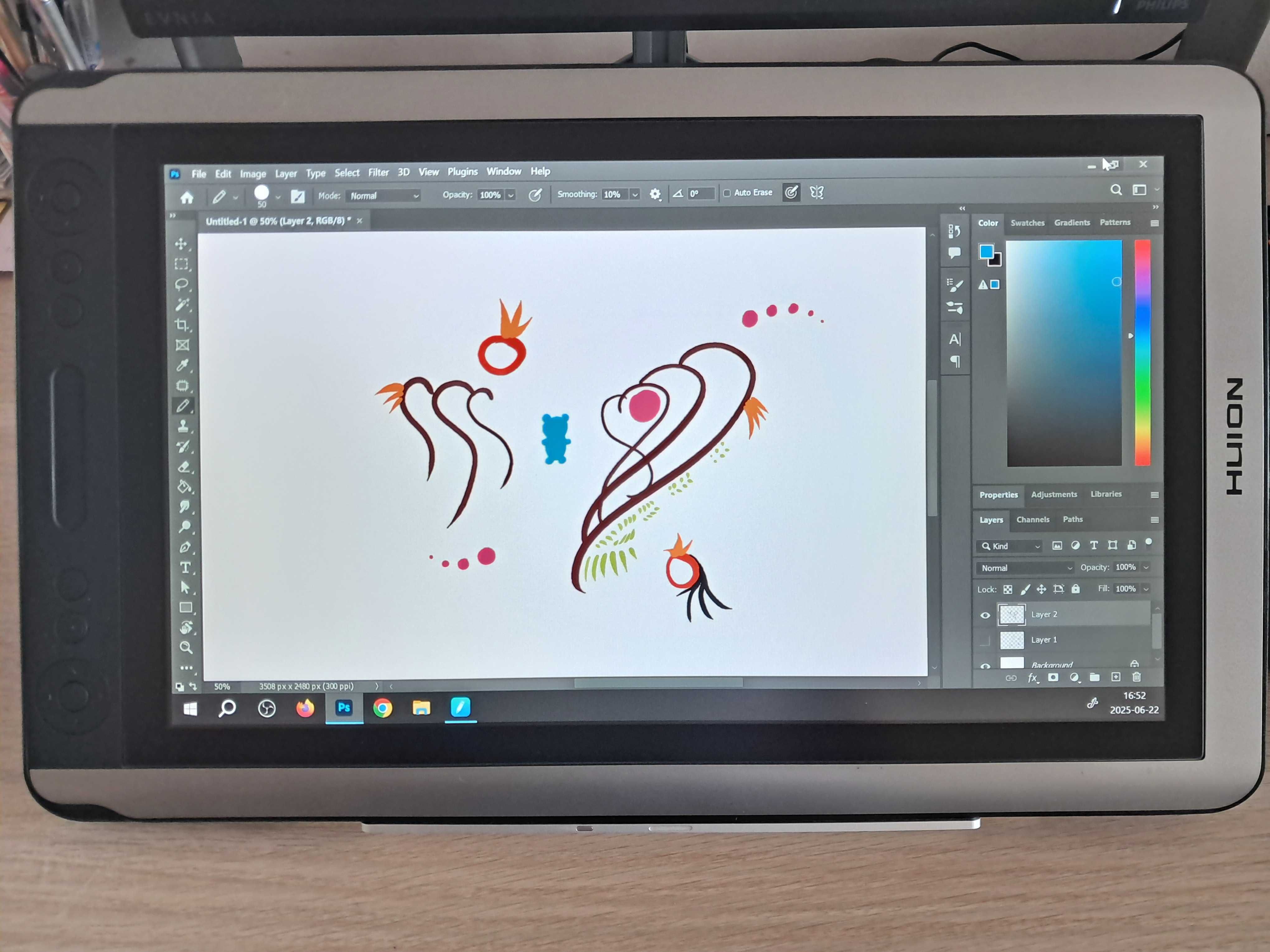 Графичен таблет с дисплей за рисуване Huion Kamvas GT-156HD V2