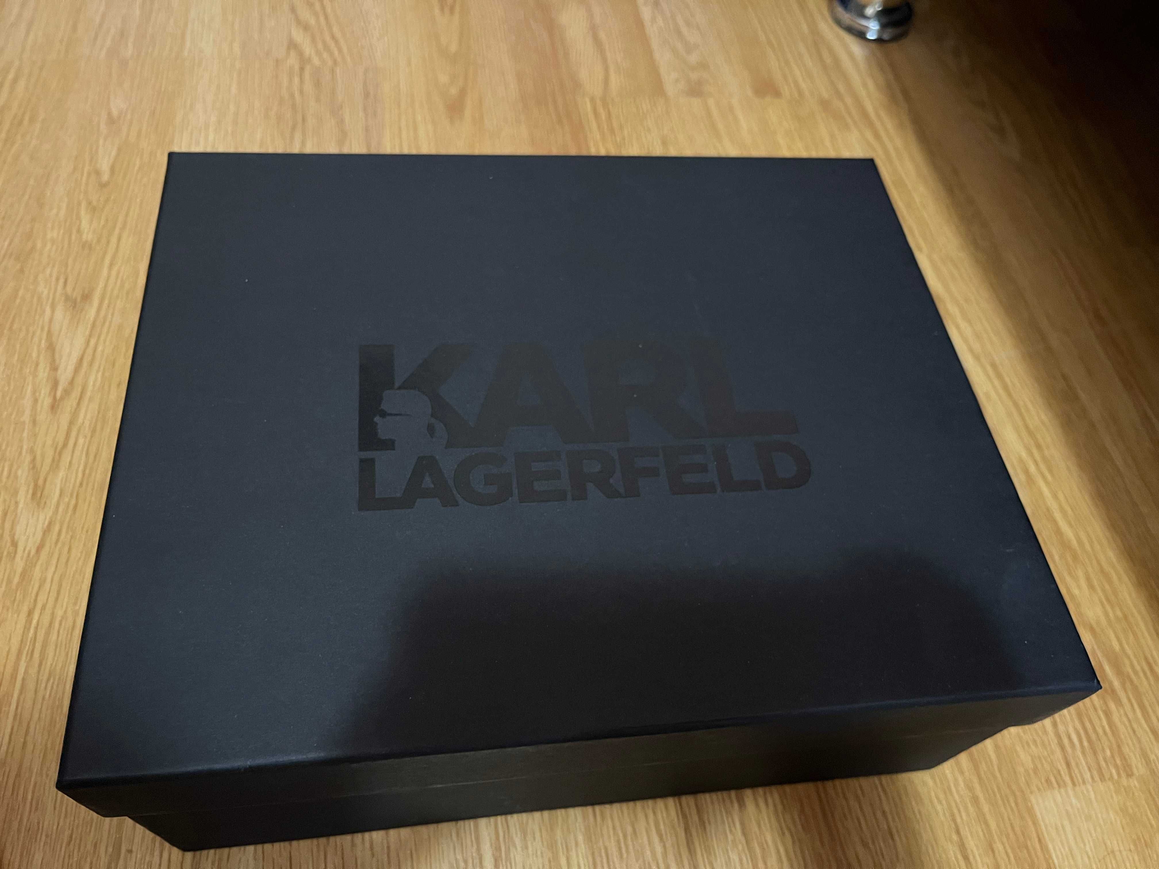 Sneakersi Karl Lagerfeld, noi, marimea 35, din piele naturala