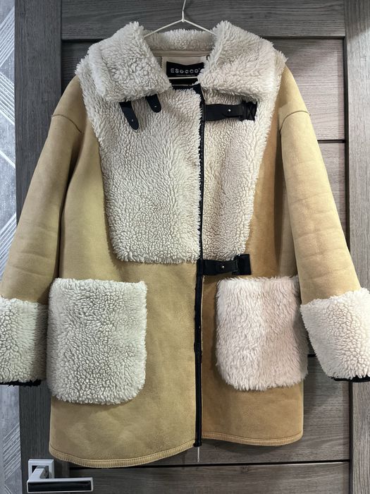 Трендовая эко-дублёнка с мехом | в отличном состоянии | Размер 48