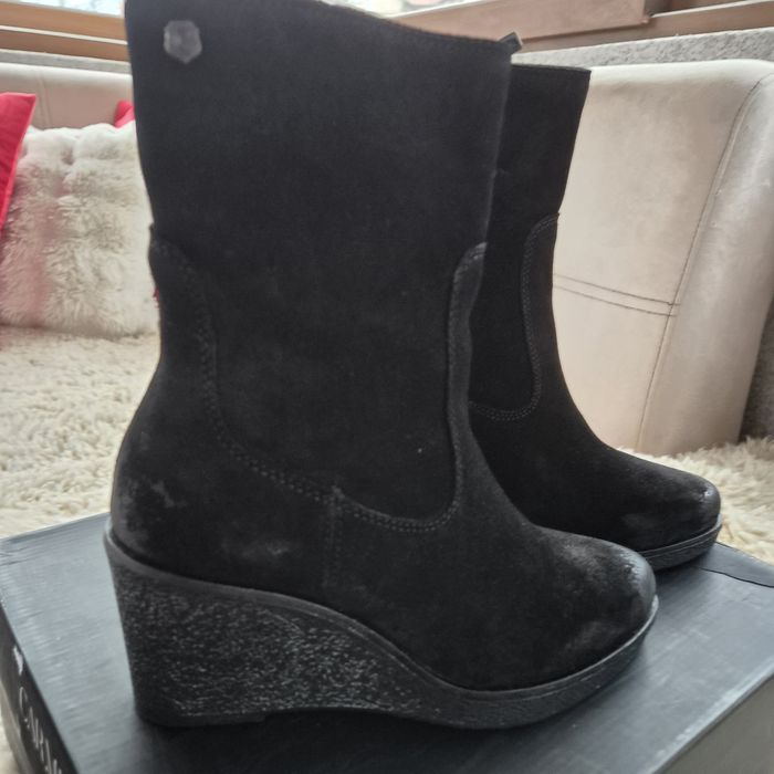 Обувки, боти естествен велур/естествена кожа