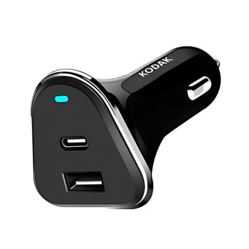 Incarcator auto Kodak 2 porturi, USB si USB Tip-C - Incarcare rapida