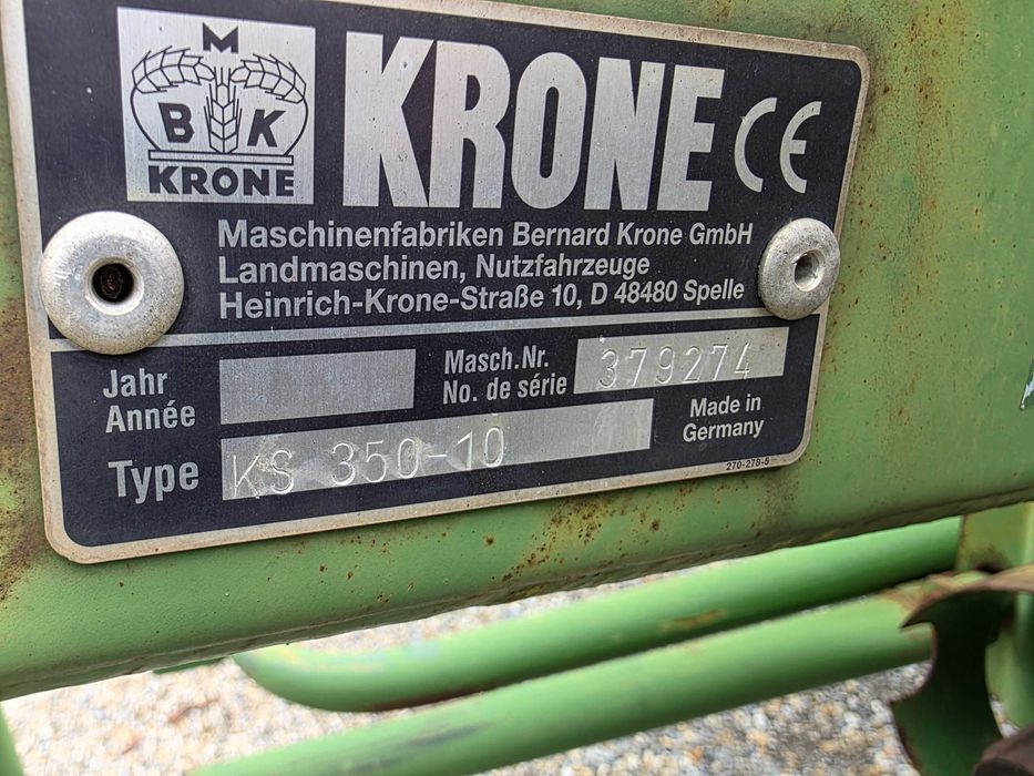 Grebla in tiranti la tractoare KRONE 3.5m cu 10 brate 4 roti