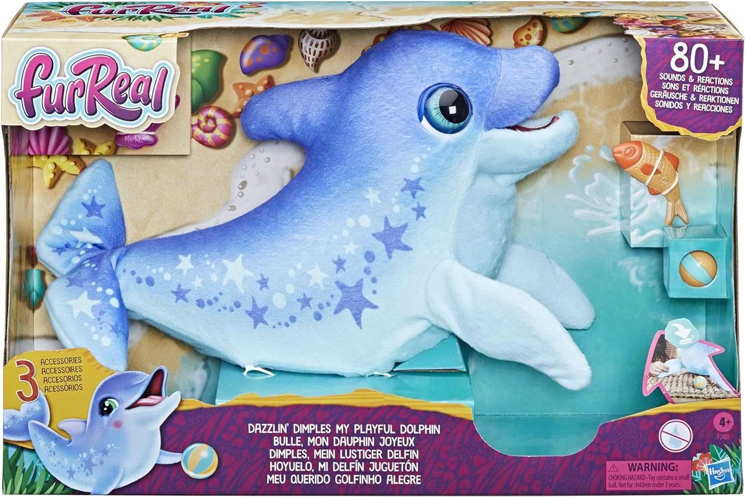 Интерактивен делфин плюшена играчка Hasbro Fur Real със звуци движение