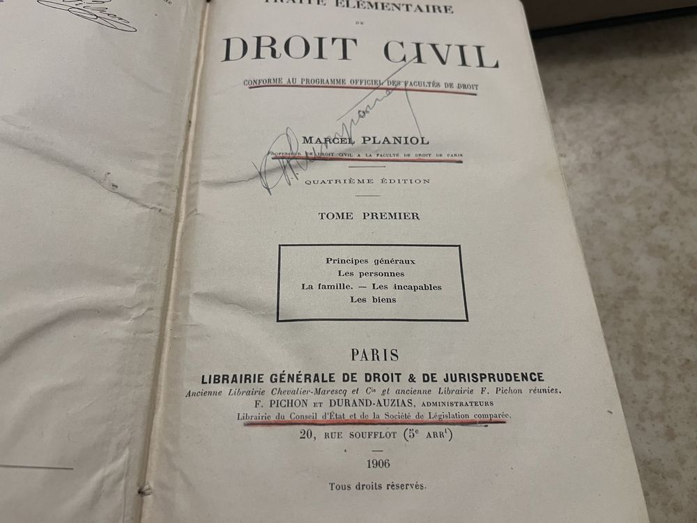 Drept civil - Droit Civil - Marcel Planiol 1905-1907