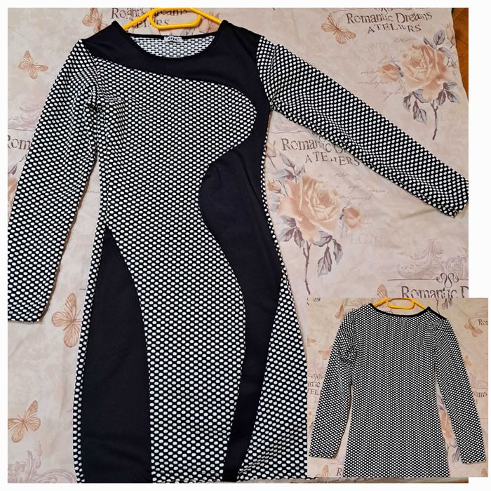 Черно-бяла Дамска рокля