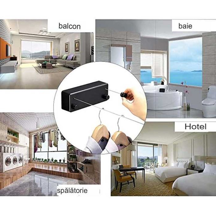 Sfoară de rufe retractabilă ALQUALITY® pentru interior
