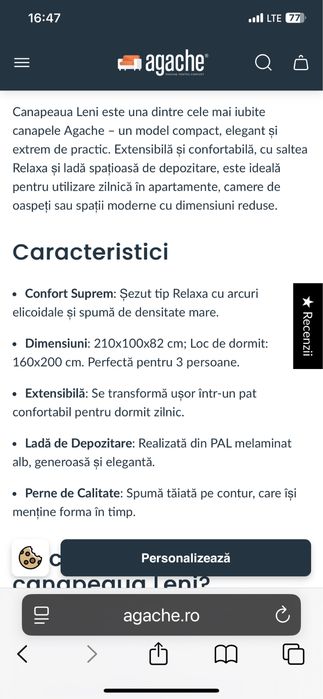 Canapea extensibila