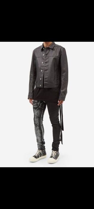 Geaca de piele naturala . Zara Premium,model Rick Owems