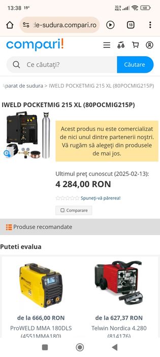 Aparat sudura cu gaz pocketmig 215xl