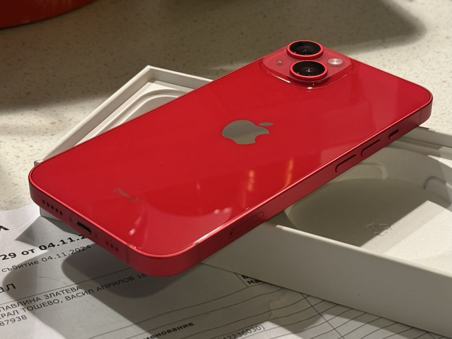 iPhone 14 Red 128GB – Перфектен, Гаранция 1г., 94% Батерия!