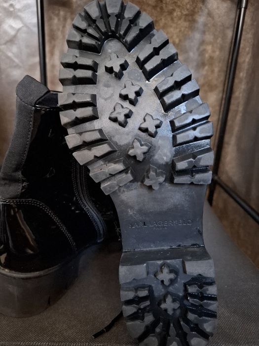 Оригинални дамски боти Karl Lagerfeld Paris – запазени, лъскав лак