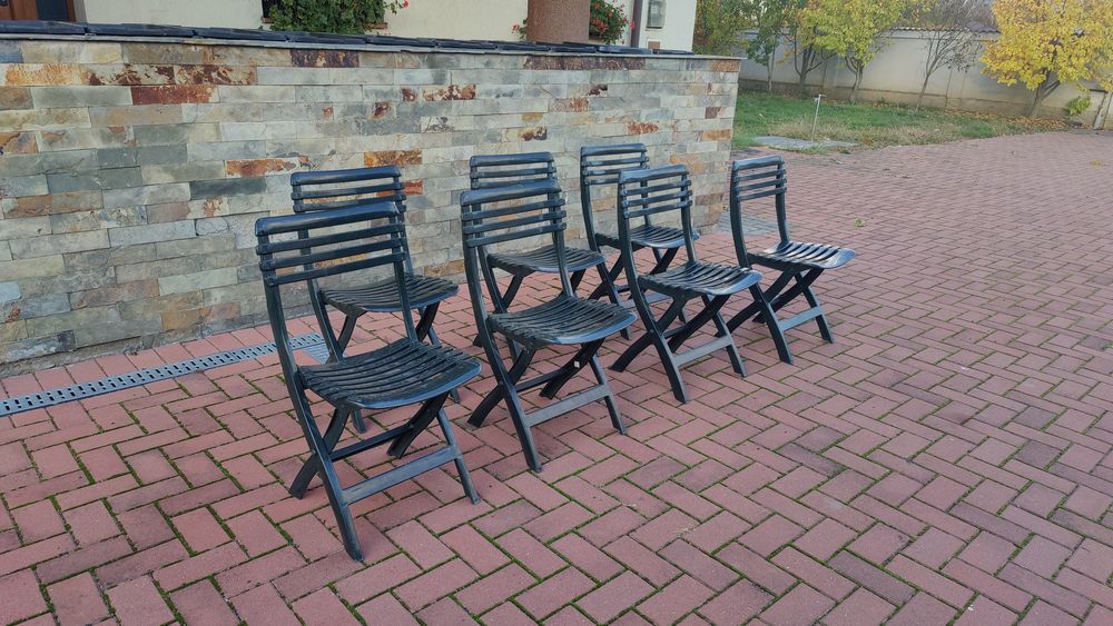 7 buc Scaune plastic terasa