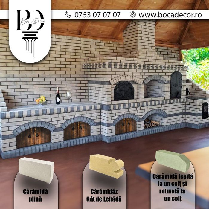 Cărămidă pe stoc - pentru grătare rustice,gratare grădină,seminee,sobe