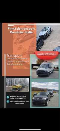 Transport persoane,colete si masini pe platforma Romania-Italia