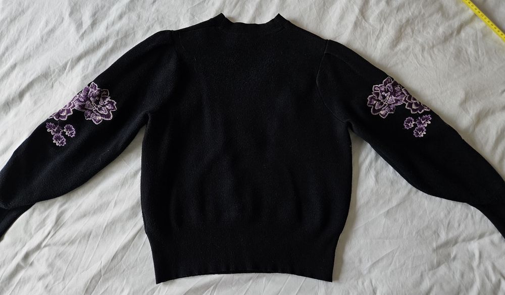 Pulover Pepe Jeans, S, negru cu broderie mov, f frumos