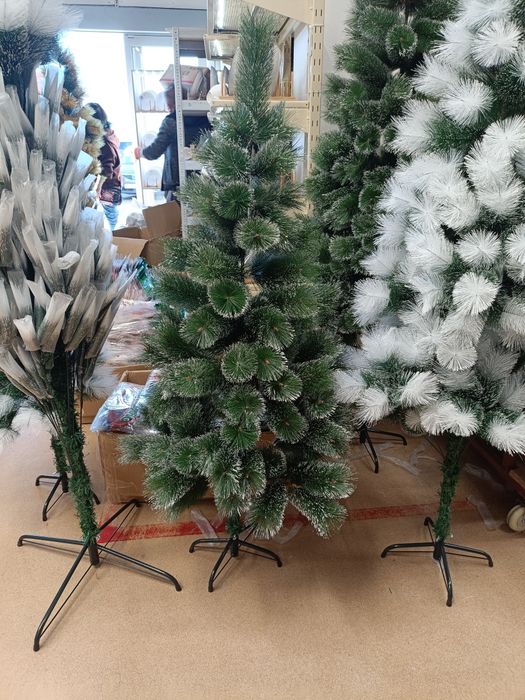 Brad/pin de Crăciun artificial cu vârfuri albe 60, 150, 180, 210 cm
