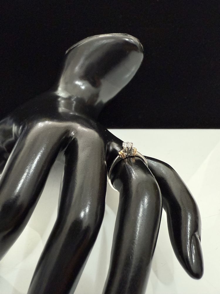 Inel Logodna Aur 18k cu Diamant Natural 0,18 k certificat