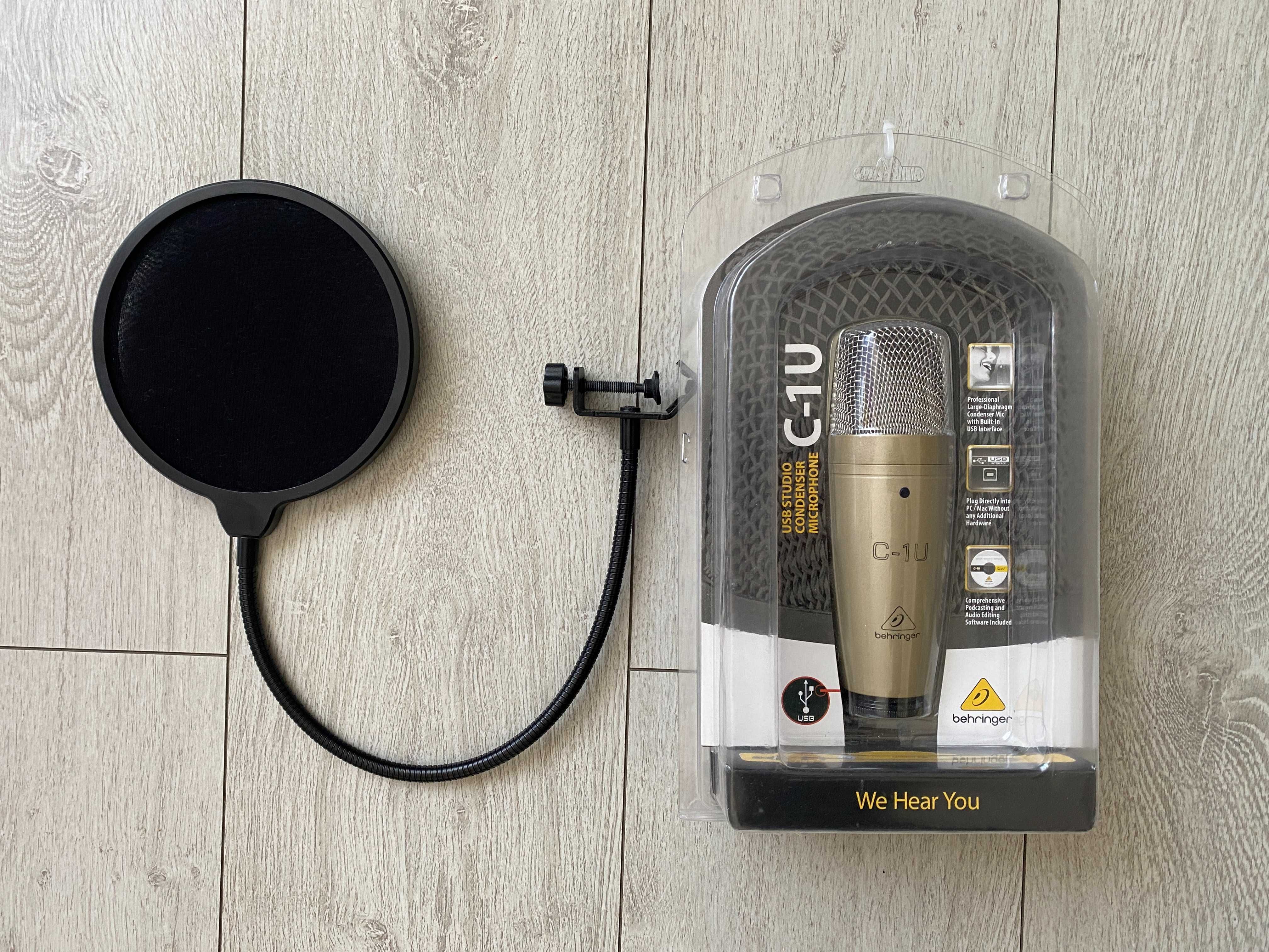 Microfon Studio Behringer C-1U + Filtru Pop