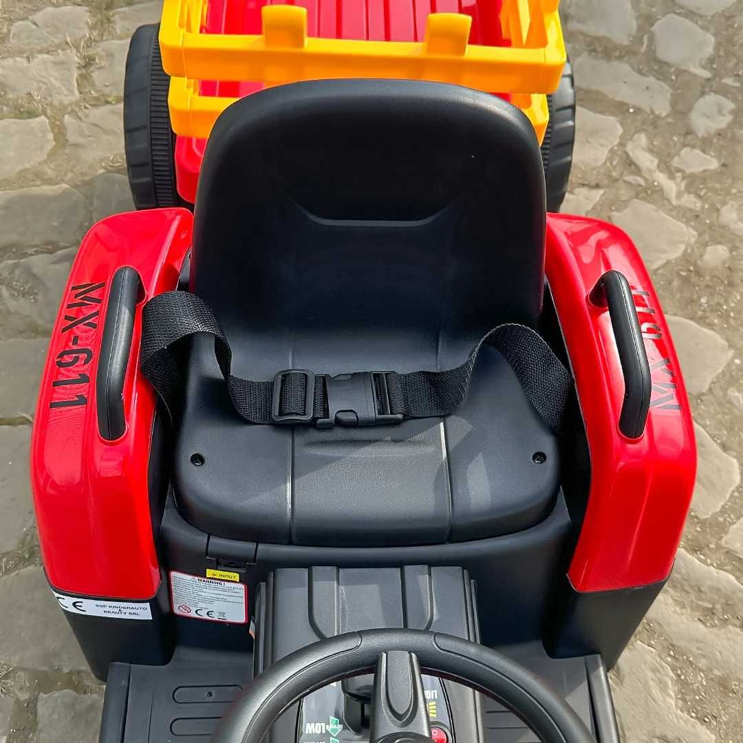 Tractoras electric pt copii, BJ-611, 60W 12V,cu remorca si telecomanda