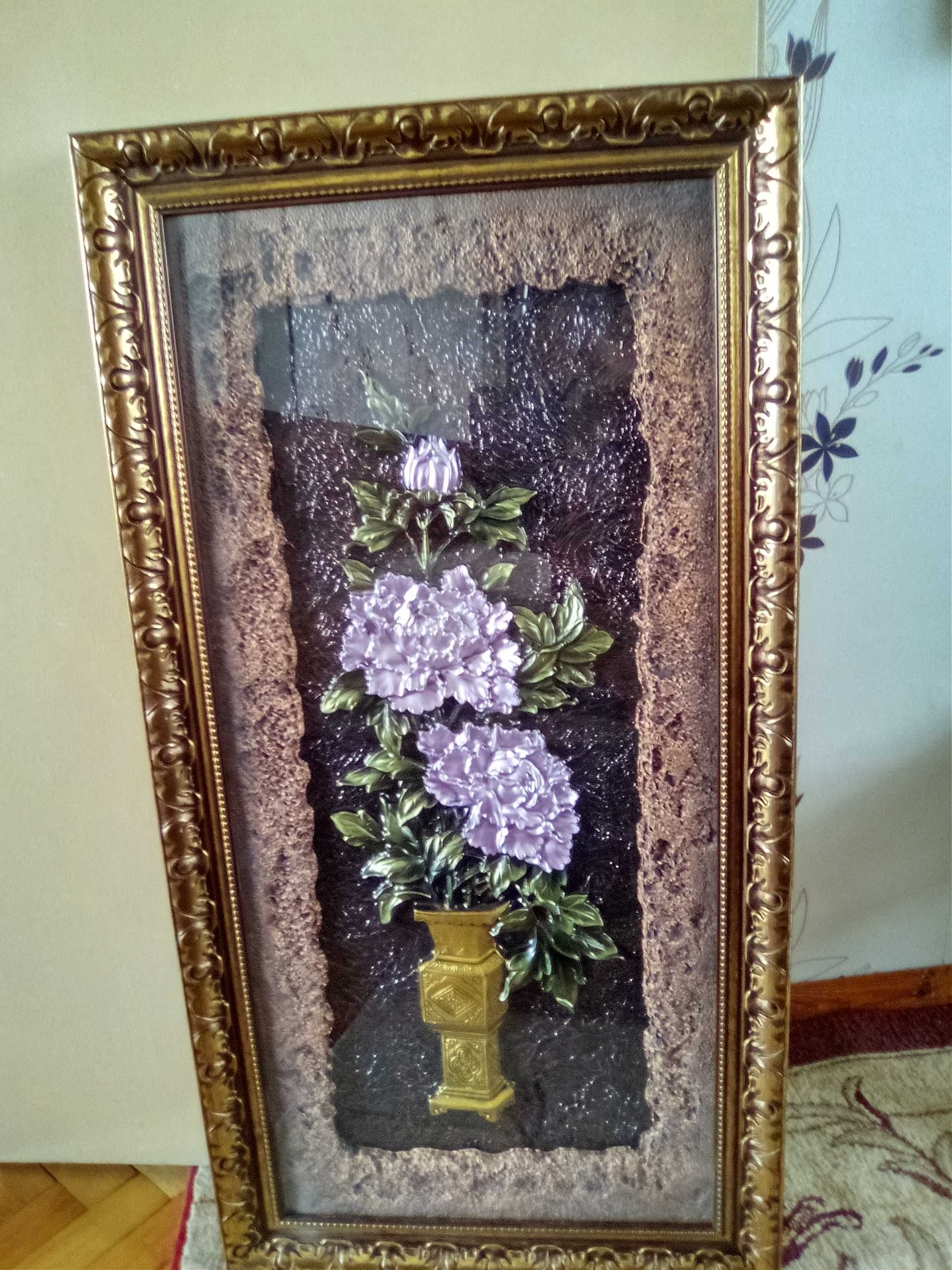 Релефна картина с цветя