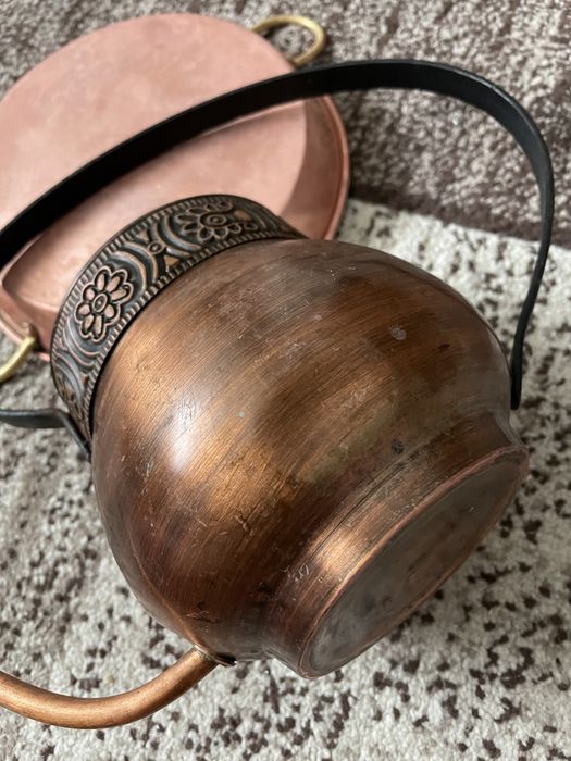 Stropitoare Ibric cupru hand made antique cu tavita