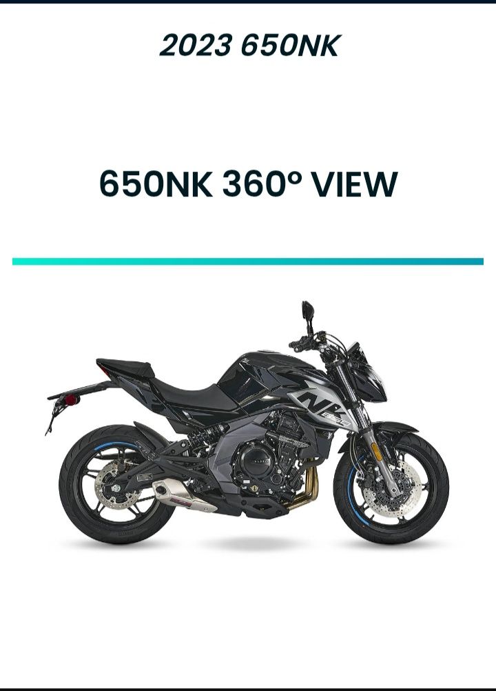 Mototsikl Cf Moto 650 NK Tbox