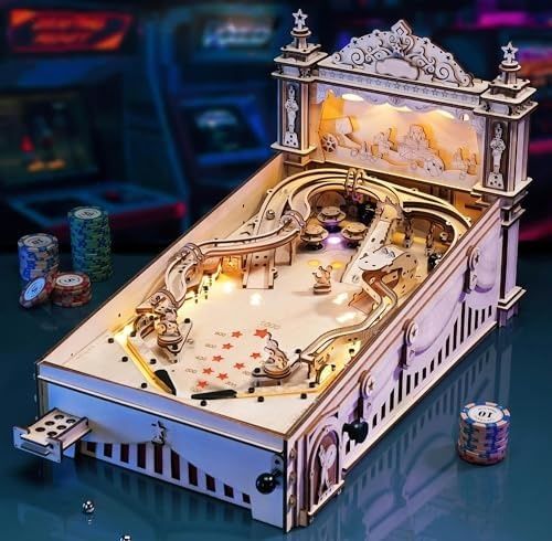 3D дървен пъзел Pinball - Функционираща игра пинбол след сглобяване