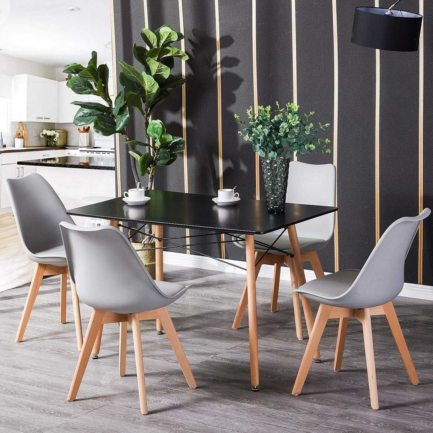 Правоъгълна трапезна/кухненска маса от бук, MDF 110 x 70 x 73 см Д Ш В