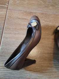Pantofi maro din piele naturala. Marime 38. Designer grec